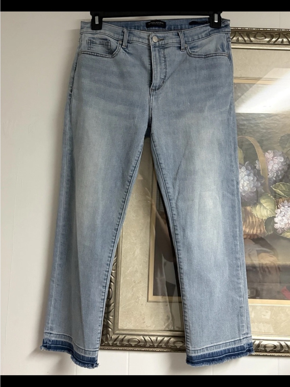 Banana Republic Light Wash Cropped Wide-Leg Jeans